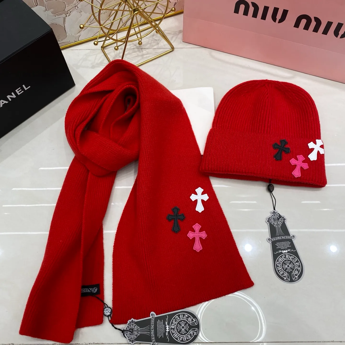 Kroxin two-piece set cashmere knitted hat + scarf🧣